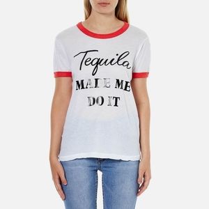 Wildfox "Tequila Made Me Do It" ringer tee
